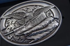 Nocona Bald Eagle with American Flag Belt Buckle 37034