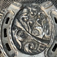Ornate Womens Western Oval Belt Buckle Horseshoe Buckle 2002 Enchantment USA