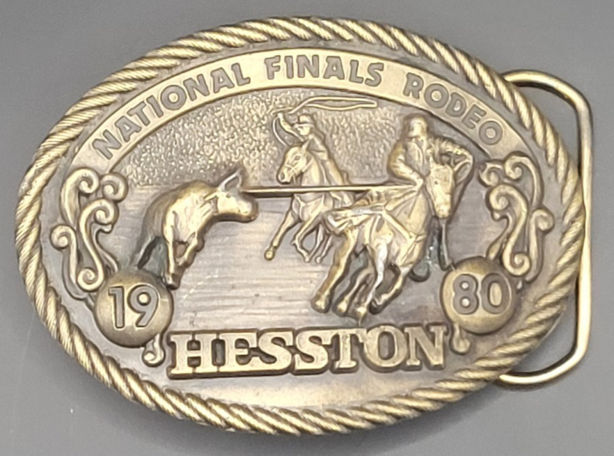 VTG Hesston 1980 National Finals Rodeo Sixth Edition Collector&rsquo;s Belt Buckle