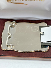 Montana Silversmiths Two-Tone Engraved Belt Buckle Gold Tone Twisted Rope Trim