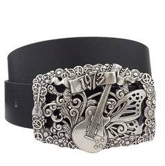 Guitar, Butterfly, Peace and Daisy Buckle Belt