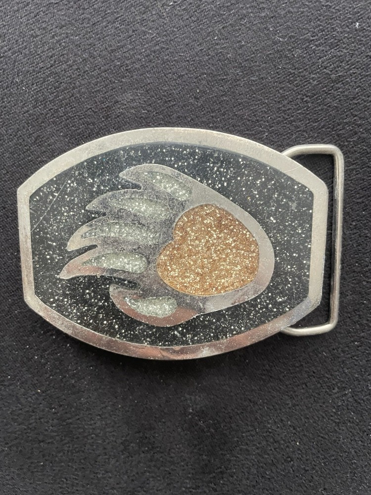 vintage 1980s Native American Bear Claw Belt Buckle