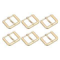 Metal Roller Buckle, 6Pcs 0.98&Prime; Square Single Prong Belt Buckle, Light Gold