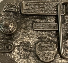 U.S. ARMY BELT BUCKLE VINTAGE 1991 BERGAMOT DETAILED PEWTER BUCKLES