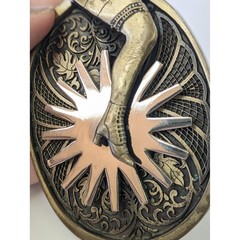 The Gal Leg Spinning Spur Belt Buckle Western Brass Silver Award Design Medals