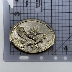 Vintage Belt Buckle Gold & Silver Tone Americana Eagle Western Cowboy Southwest