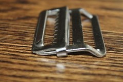 2 Nickel Metal slide ladder buckle with adjustable jaw 1 1/2&Prime; buckle