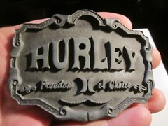 VINTAGE HURLEY FREEDOM OF CHOICE BELT BUCKLE – GW-13