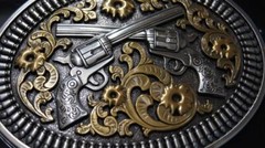 Nocona M&F Western Revolver Guns and Shells Oval Belt Buckle 37009