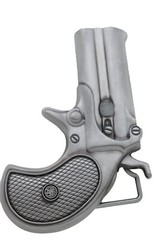 Men Women Silver Metal Fashion Belt Buckle Biker Handgun Revolver Gun Accessory