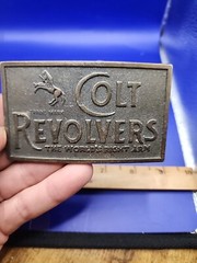 Vintage Belt Buckles Colt Revolvers & 1970s BUDWEISER Lager Beer – Brass Buckles