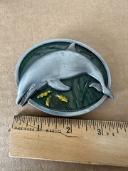Dolphin Fish Wildlife Enamel Metal Belt Buckle