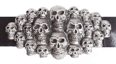 Multitude of Skulls Skull Pewter Belt Buckle – Hand Made in the United Kingdom
