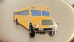 YELLOW SCHOOL BUS BELT BUCKLE