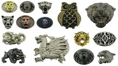 Men Women Belt Buckle Snake Animal Lion Tiger Leopard Metal Black Panther Logo
