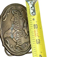 Vintage Crown Royal Western Metal Bronze tone Color Heavy Duty Belt Buckle