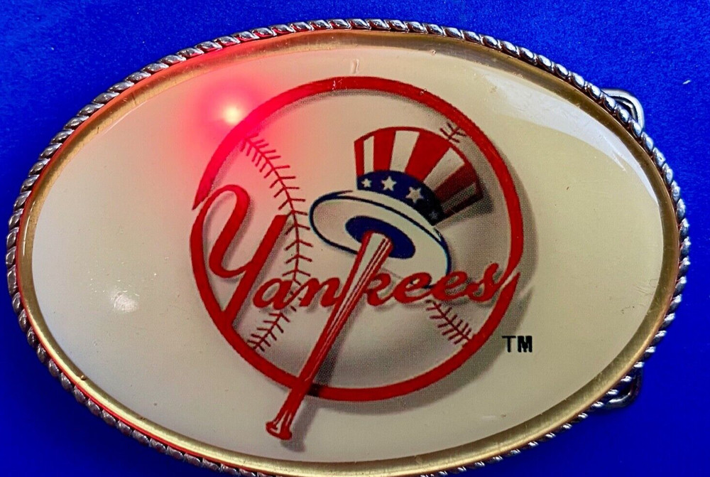 Yankees Baseball Fan Belt Buckle Attention Grabbing Led Lights! W/ Fresh Battery