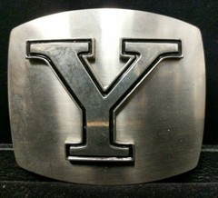 Great/Fun/Fashionable Belt Buckle Blingy Black Enamel Letter Y Initial B4-4-8-U