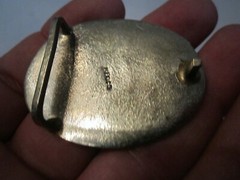 VINTAGE ALPACA SILVER BELT BUCKLE WITH MOTHER OF PEARL INLAY – GW-13