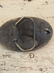 Vintage Spirit of ‘96 B.A.S.S Brass Color Belt Buckle Oval Bass Fishing USA
