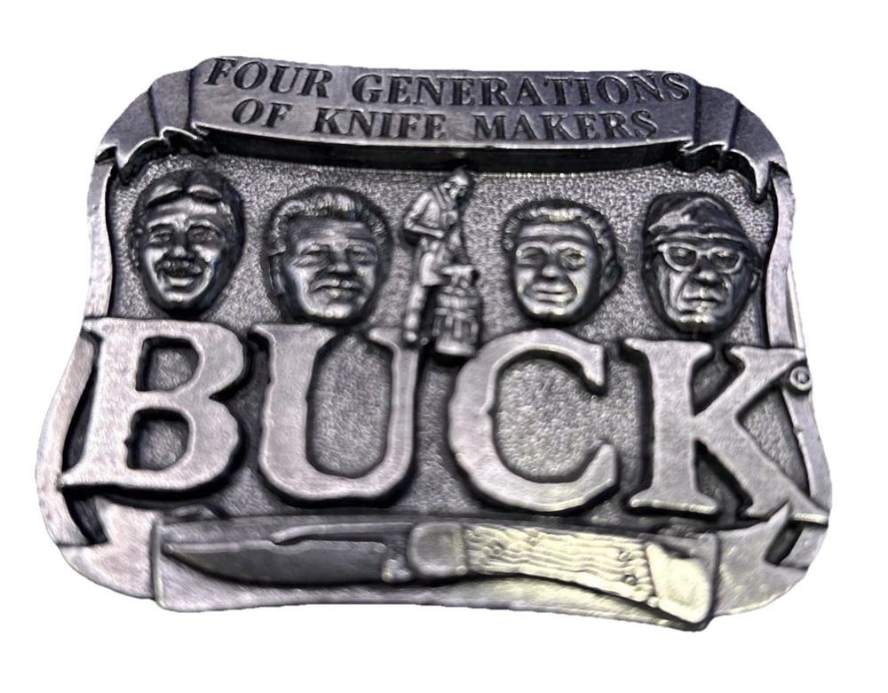 Buck Knives Pewter Belt Buckle Four Generations Smoky Mountain Knife Works
