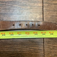 Gap Braided Leather Belt Brown Woven Solid Brass Buckle Men Small Vintage Style