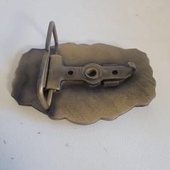 Vntg Brass Belt Buckle Continental Telephone Safety Award 1982 Mens Collectible