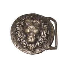 Lion Belt Buckle 2.75 Inch Brass Finish Nonmagnetic