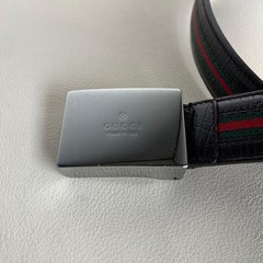 GUCCI Pre-Owned Belt Sherry Line Silver Buckle Leather