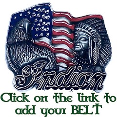 Indian Chief Motorcycle Belt Buckle American Flag Eagle Biker Chrome or Pewter