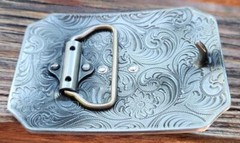 PATRIOTIC COWBOY BULL HEAD ANIMAL AMERICAN FLAG US USA SILVER GOLD BELT BUCKLE