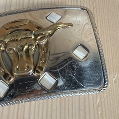 Bull Ride Rodeo Long Huge Big Cowboy Texas Western Steer Head Belt Buckle