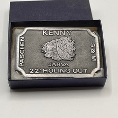 HIT LINE USA PASCHEN KENNY JARVA 22 HOLING OUT Belt Buckle Pewter Tone NEW