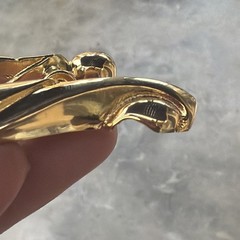 Barry Kieselstein cord sterling 925 gold vermeil moon face buckle