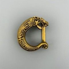 Dragon patterned belt buckle, pure copper smooth buckle accessory, brass