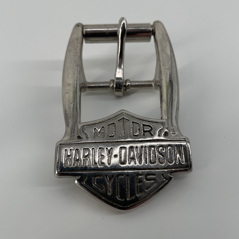 Harley-Davidson Belt Buckle Mens Silver Metal Shield Logo USA Motorcycles 2&Prime;x3&Prime;