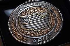 Ariat Western Belt Buckle All American Oval Logo Silver A37051