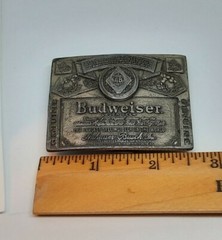 Vintage Indiana Metal Craft Anheiser Busch Budweiser Beer Belt Buckle
