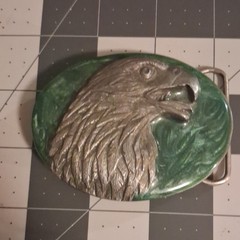 Vintage Men’s Silver Metal Western Eagle Bird Belt Buckle Lot of 4, 1.5in No