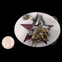 Bronco Buster Cowboy Rodeo Western Cowboy Vintage Belt Buckle