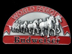 RJ15105 *NOS* REALLY NICE **BUDWEISER** BEER ADVERTISEMENT BELT BUCKLE