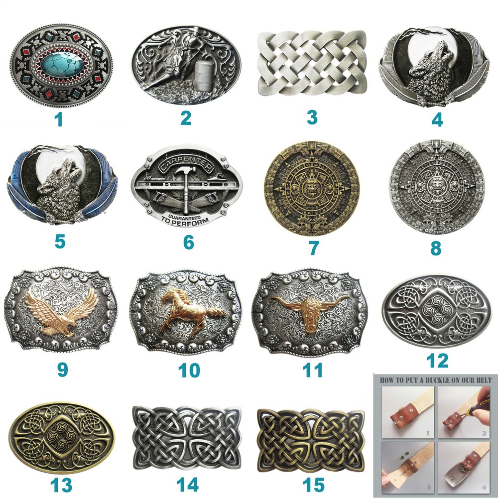 Western Wolf Horse Bull Cowboy Belt Buckle Mix Styles Choice also Stock in US
