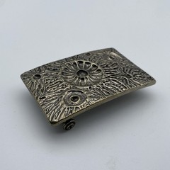 Copper Casted Leather Belt Buckle,Moon Design Rectangular Buckle