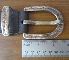 Oversized Artisan Hammered Metal Belt Buckle 2.75&Prime; L x 2.25&Prime; H