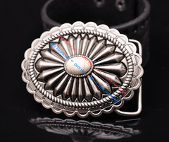Retro Western Tribal men&rsquo;s cowboy Flower Turquoise Belt Buckle fits 40mm Strap