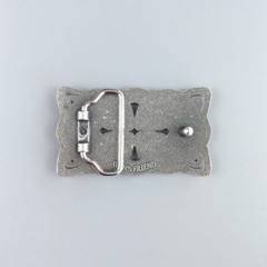 Vintage Silver Plated Rectangle Celtic Braided Cross Knot Belt Buckle