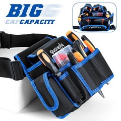 Quorenta Tool Belt for Men: Electrician Pouch with Extra Large, Blue