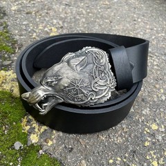 Mens Belt Buckle « FENRIR » Solid Handmade Brass Buckle Vintage Viking Brass Bucki
