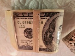 THE MONEY BUCKLE◇Vintage◇$100 Bills◇Money Roll Belt Buckle◇Cash Stacks◇NEW + Tag