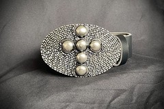 Cross Belt Buckle Darren McNeese Archive 4.5” x 3” Handmade Textured Metal